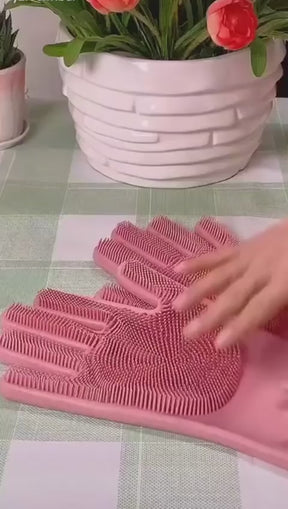 Silicone Washing Full Finger Gloves – For Home